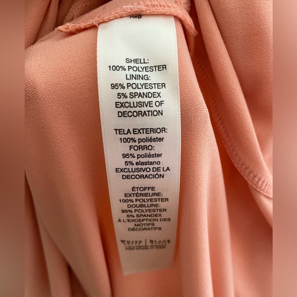 White House Black Market Asymmetric Tiered Romantic Dress in Peach Pink, Size 8 - Picture 6 of 6